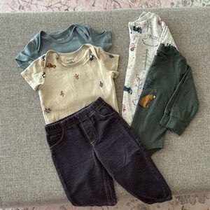 Carter’s Baby Boy 12 Month Shirt Set and Jeans Lot